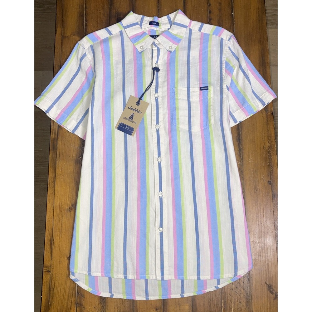 Chubbies Shirt Cotton Stripe The Soft Serve Resort Friday Short Sleeve Beach